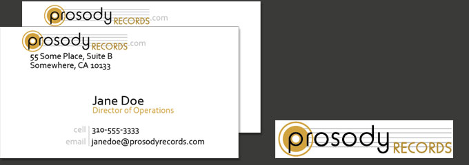 Prosody Records - Logo and Business Card Design
